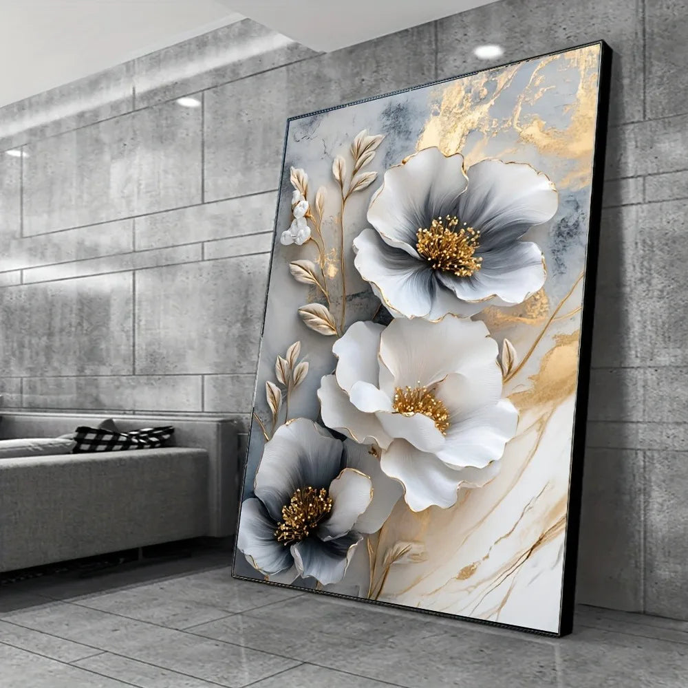 Framed 3D Floral Painting