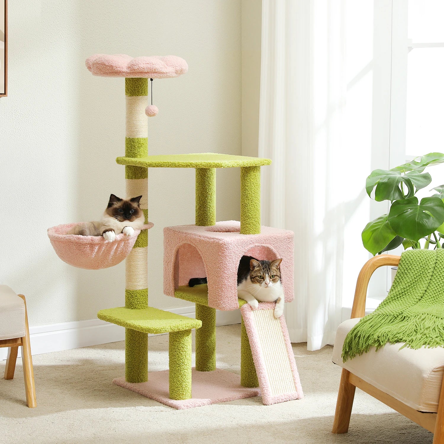 Multi-Level Cat Tower WSisal Covered Scratching Posts