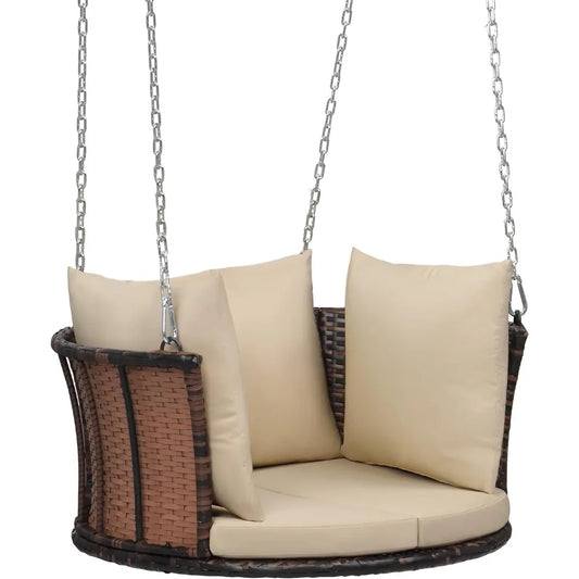 Indoor/Outdoor Round Rattan Porch Swing