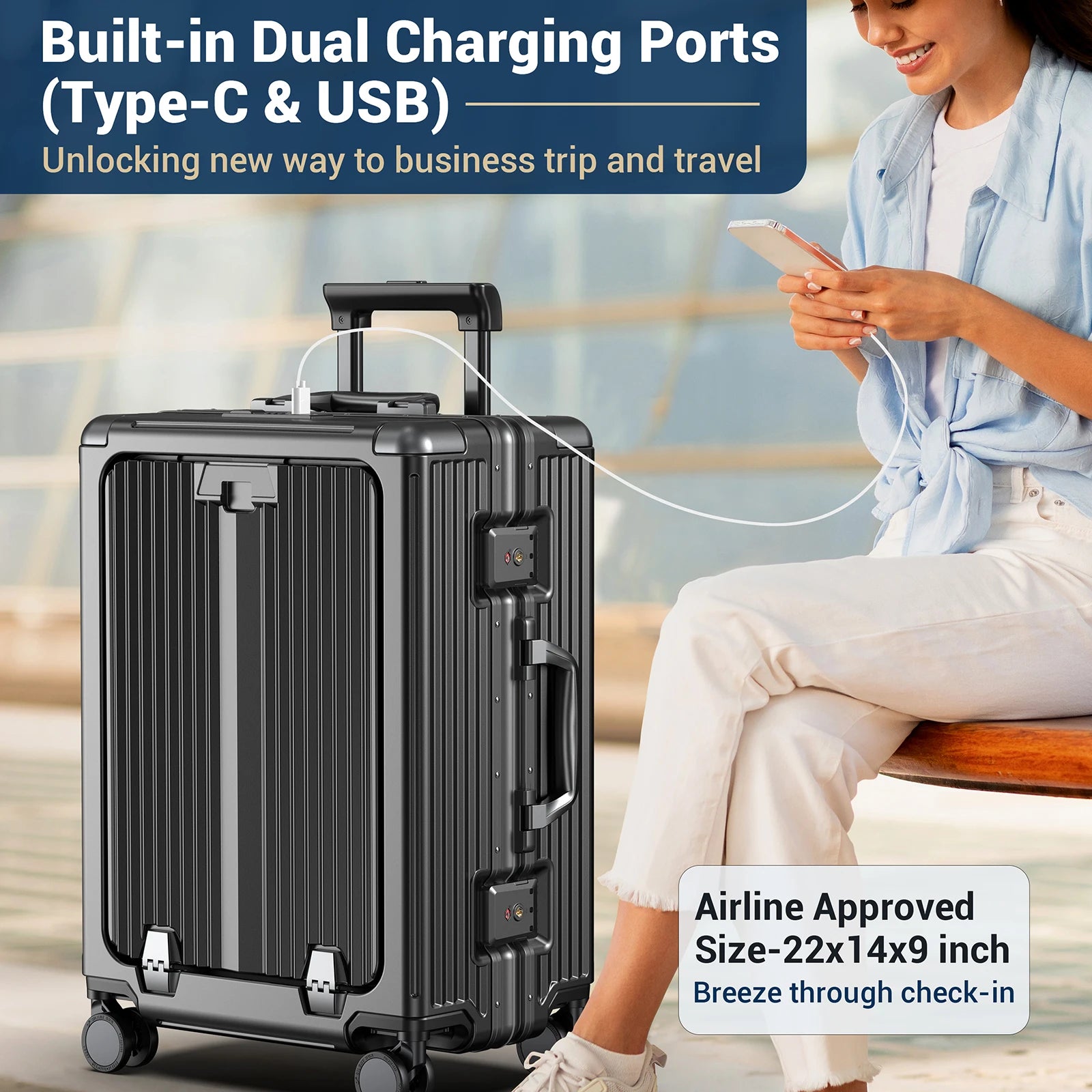 Airline Approved 22 inch Carry On Luggage