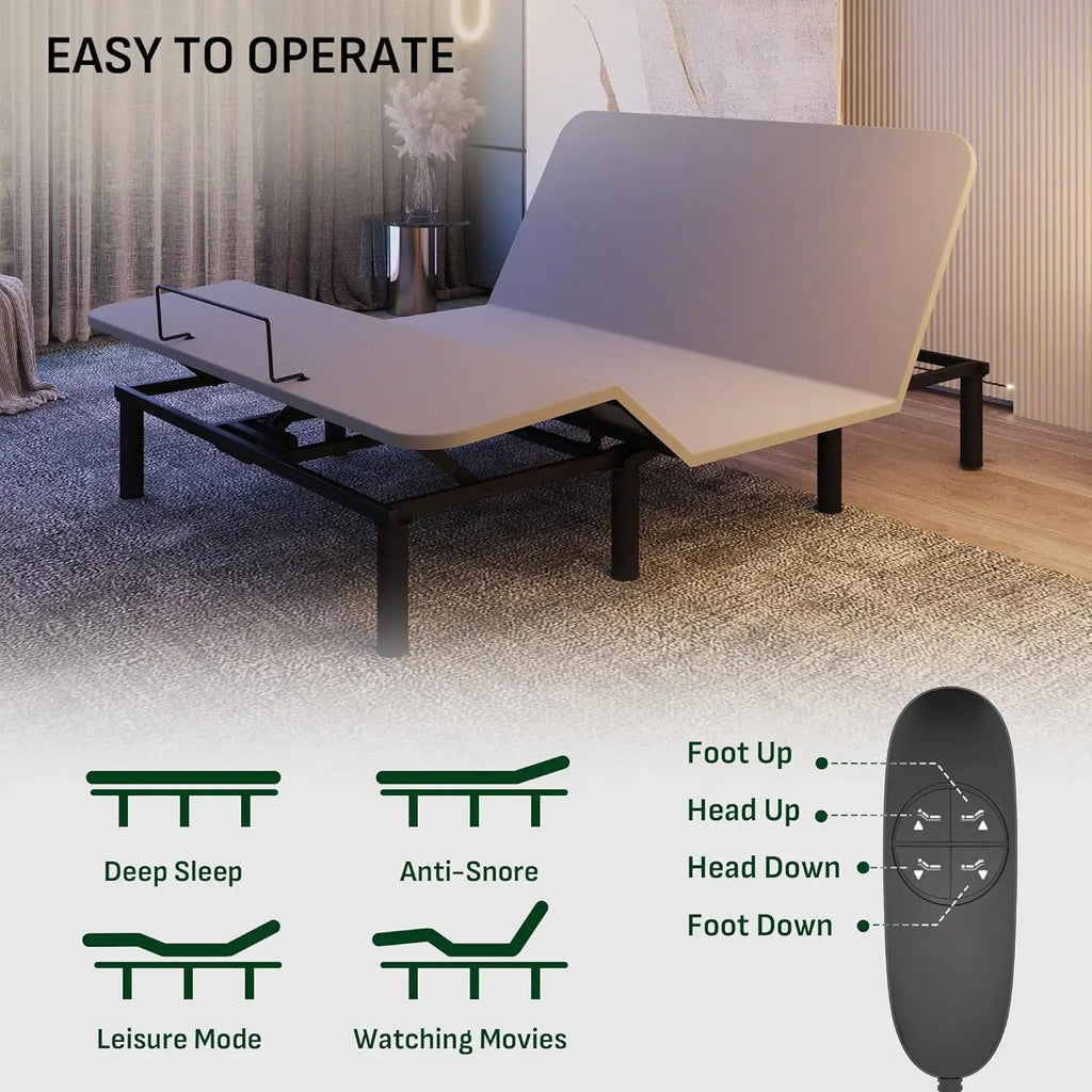 Adjustable Queen Bed Frame W/Dual Motor Remote