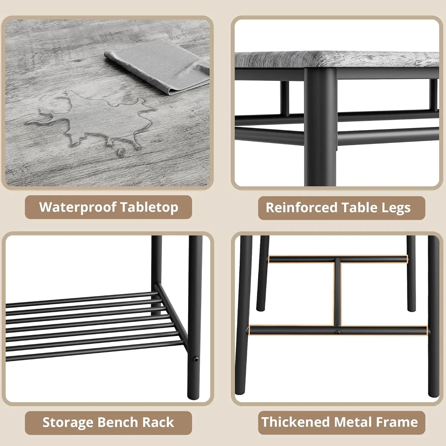 Kitchen Table & Chairs Set For Small Space