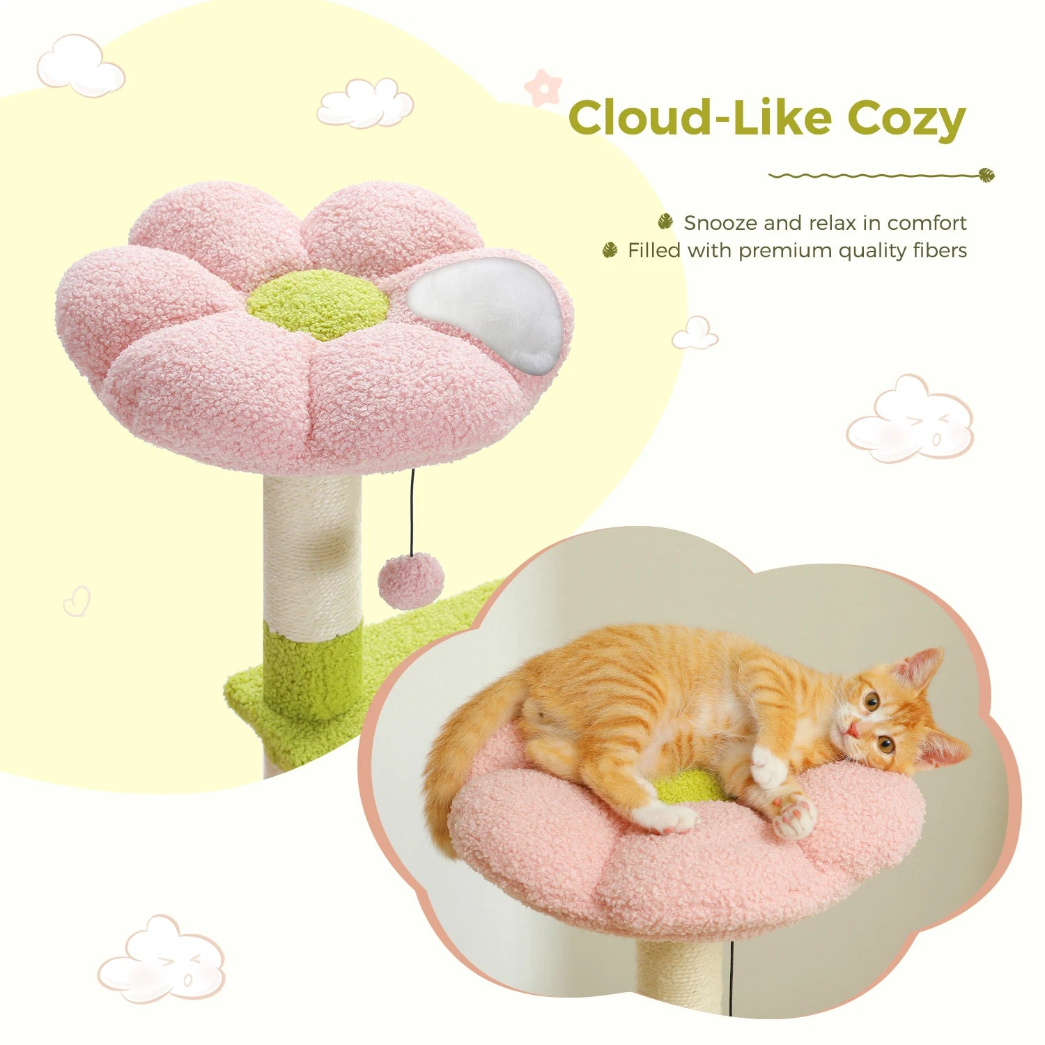 Multi-Level Cat Tower WSisal Covered Scratching Posts