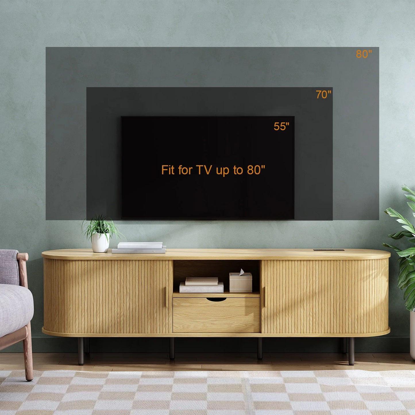 TV Console w/ Adjustable Shelves