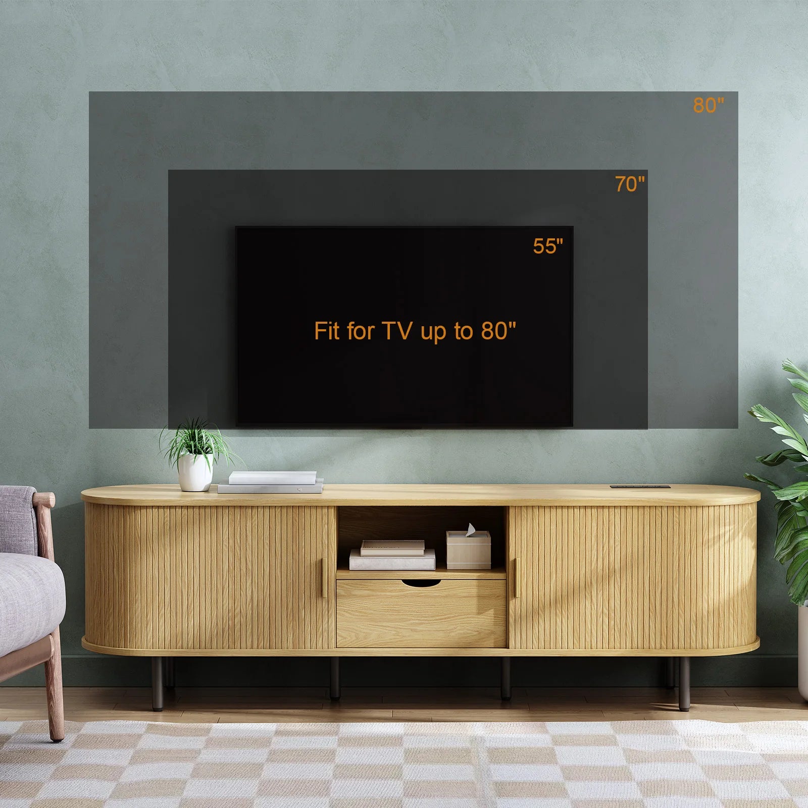 TV Console w/ Adjustable Shelves