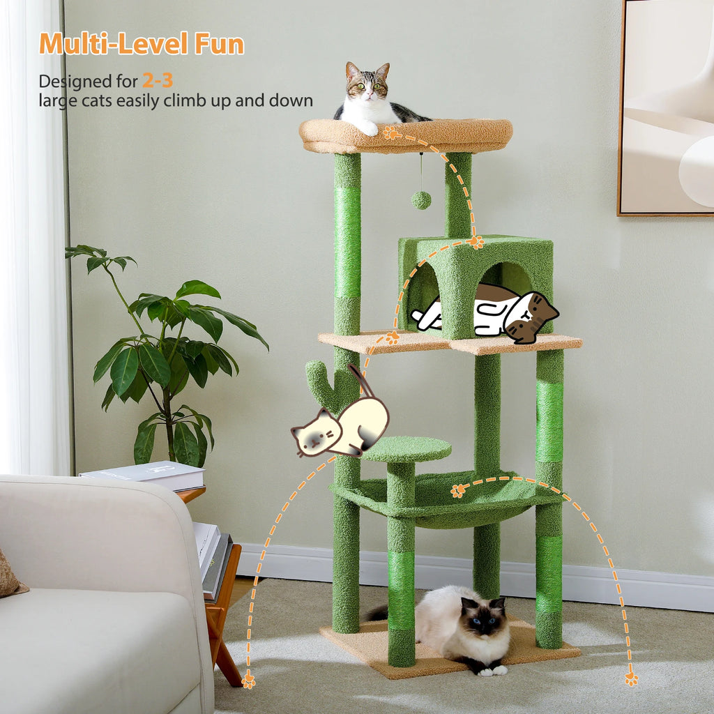 Cactus Cat Tree Tower For Large Cats
