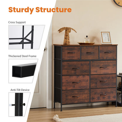 JHK Tall Wardrobe Chest With 9 Drawer