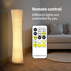Paper & Chrome-Pleated Standing Lamp W Light Strip