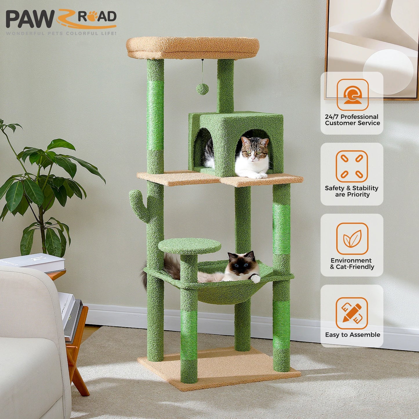 Cactus Cat Tree Tower For Large Cats