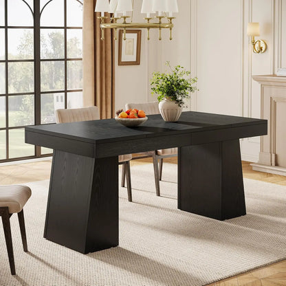 Mid-Century Modern Dining Table With Double Pedestal