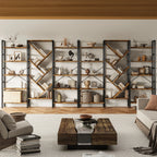 Triple 5 Tier Bookshelf 17 Display Shelves