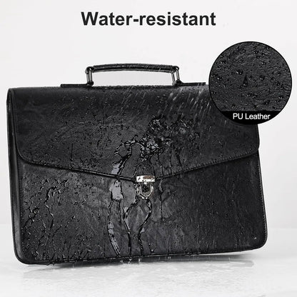 Leather Briefcase 15.6 Inch Laptop Messenger Bag