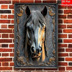 3D Metal Horse Head Wall Art