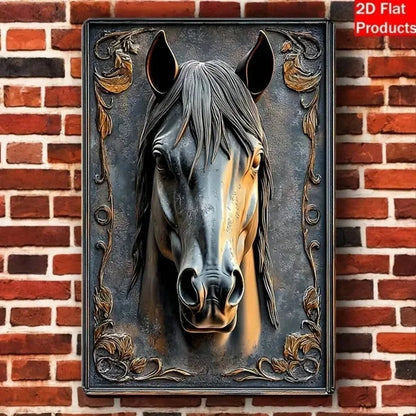 3D Metal Horse Head Wall Art