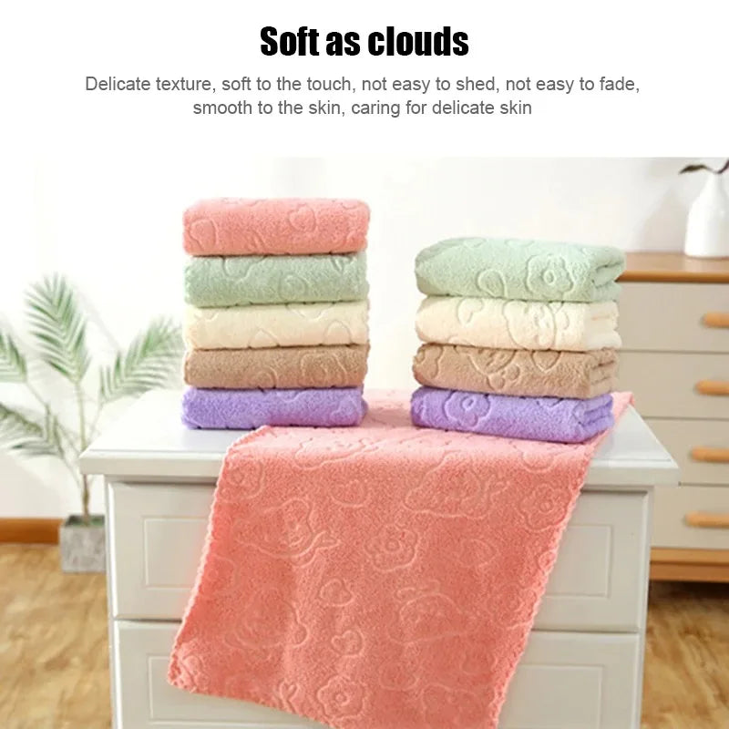 Soft, Absorbent Coral Fleece Face Towels