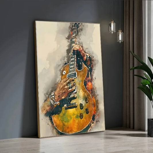 Modern Abstract Vintage Guitar Art Print