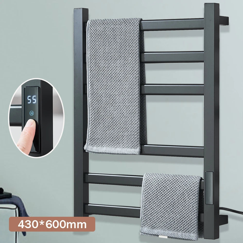 Black Bathroom Electric Heated Towel Rack