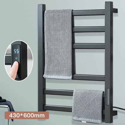 Black Bathroom Electric Heated Towel Rack