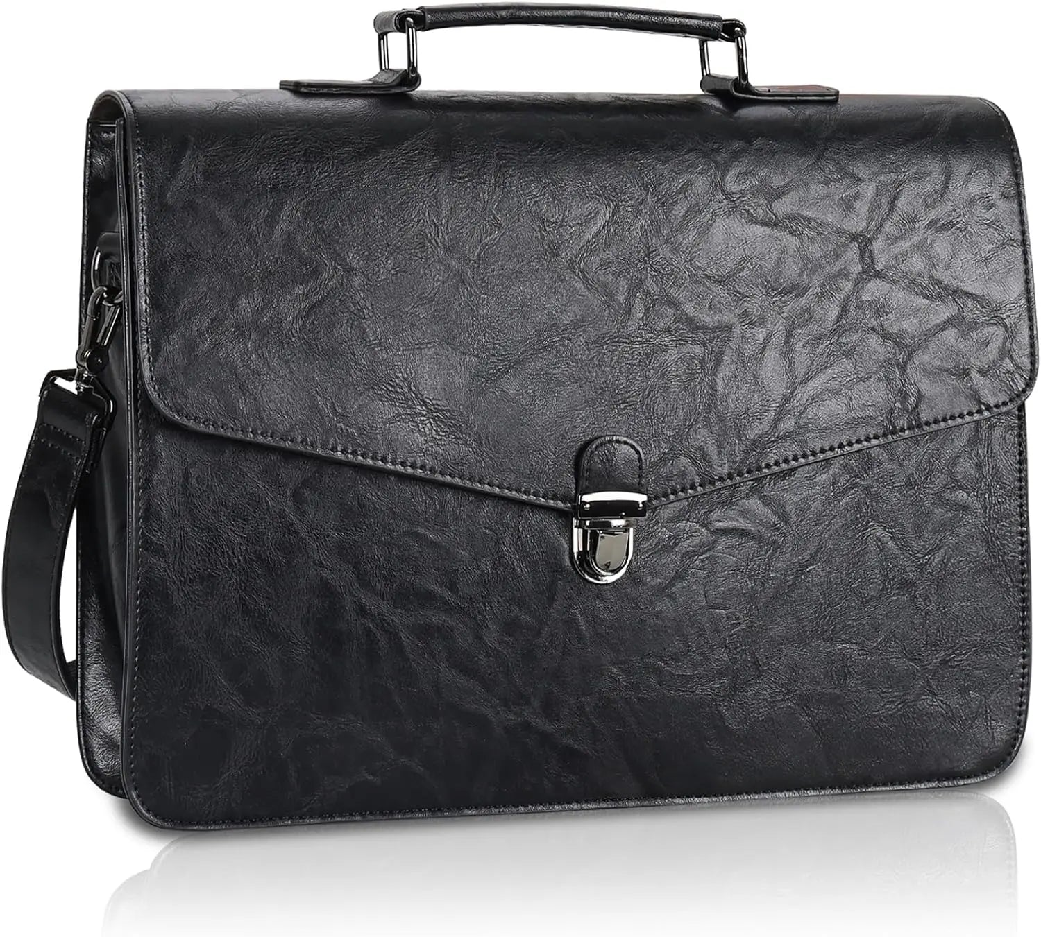 Leather Briefcase 15.6 Inch Laptop Messenger Bag