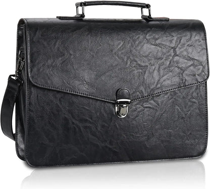 Leather Briefcase 15.6 Inch Laptop Messenger Bag