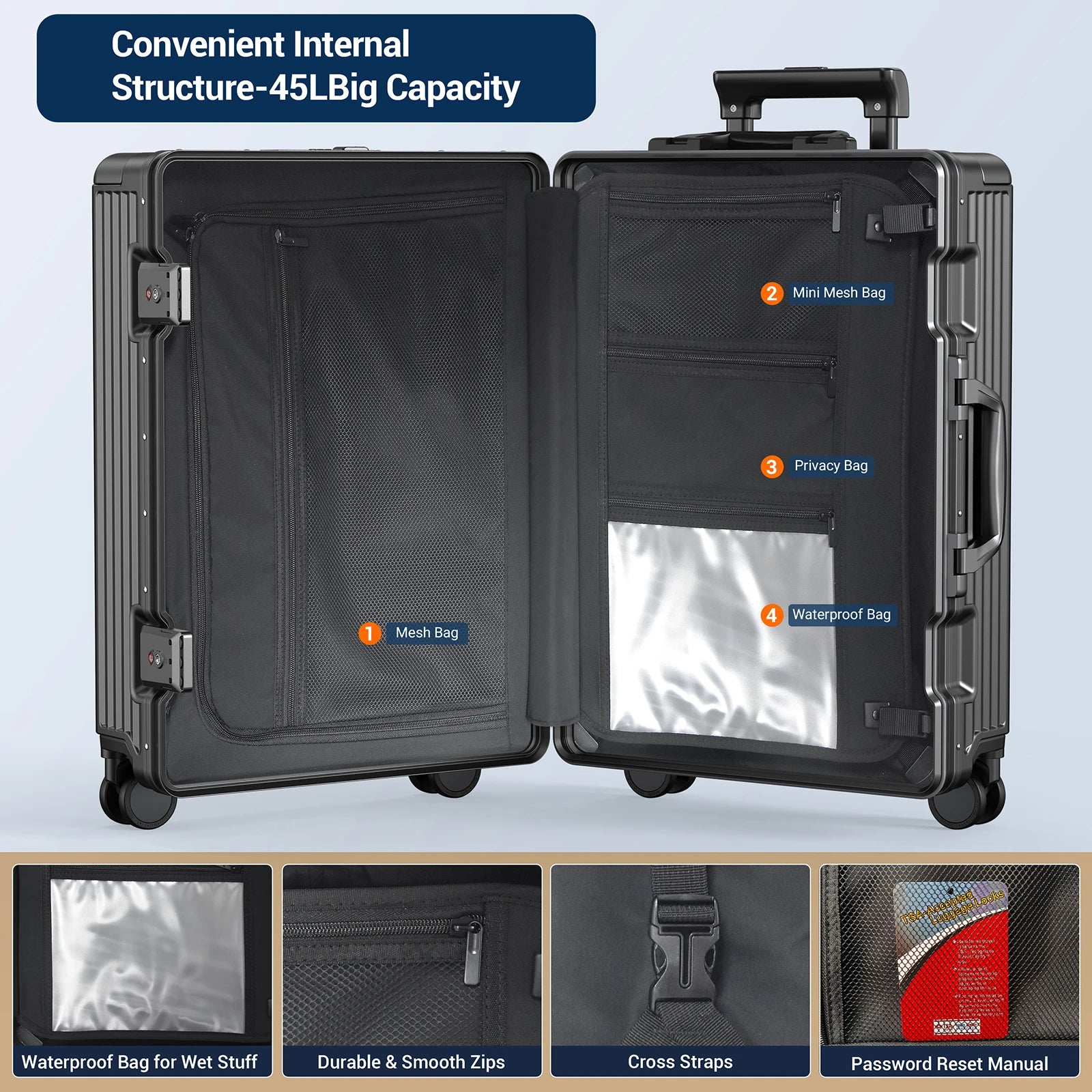 Airline Approved 22 inch Carry On Luggage