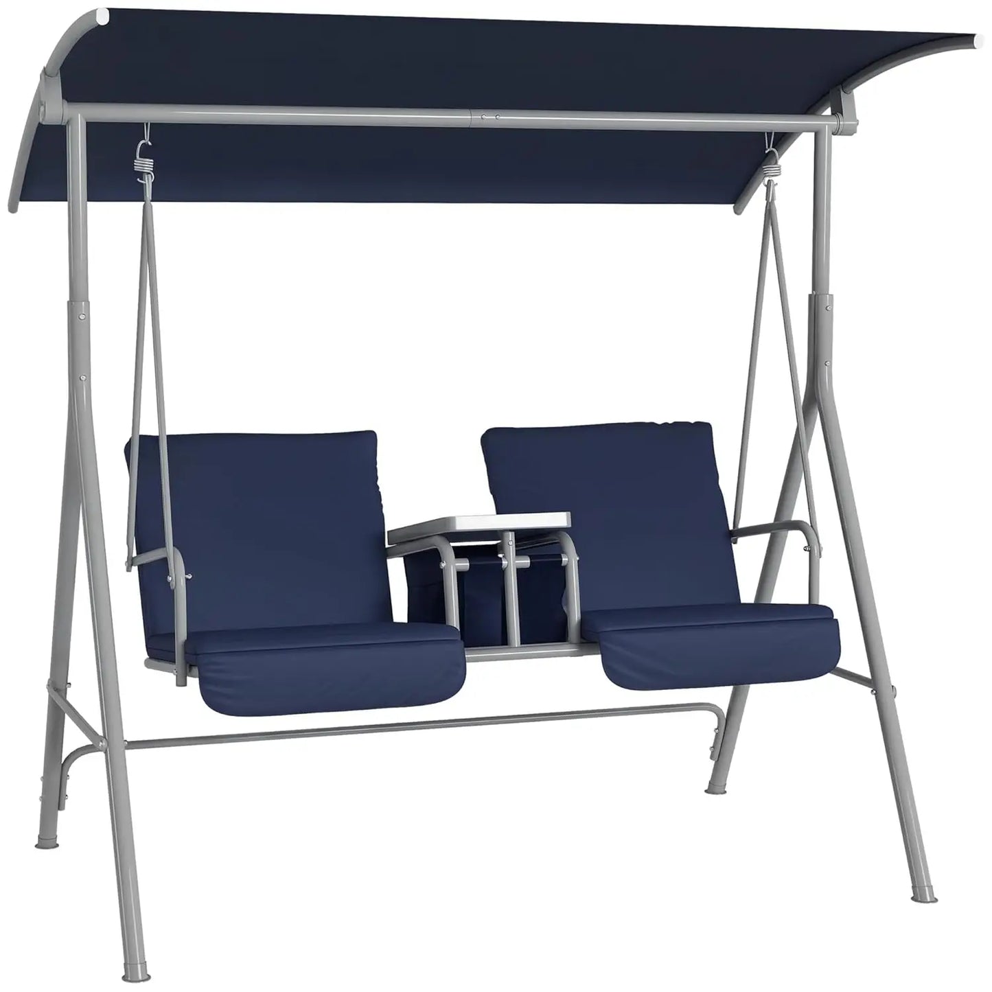 Porch Swing With Canopy Pivot Storage Table