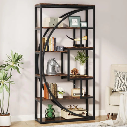 Bookshelf, Industrial 5-Tier Etagere Bookcase