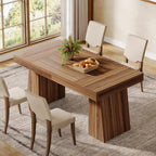 Mid-Century Modern Dining Table With Double Pedestal