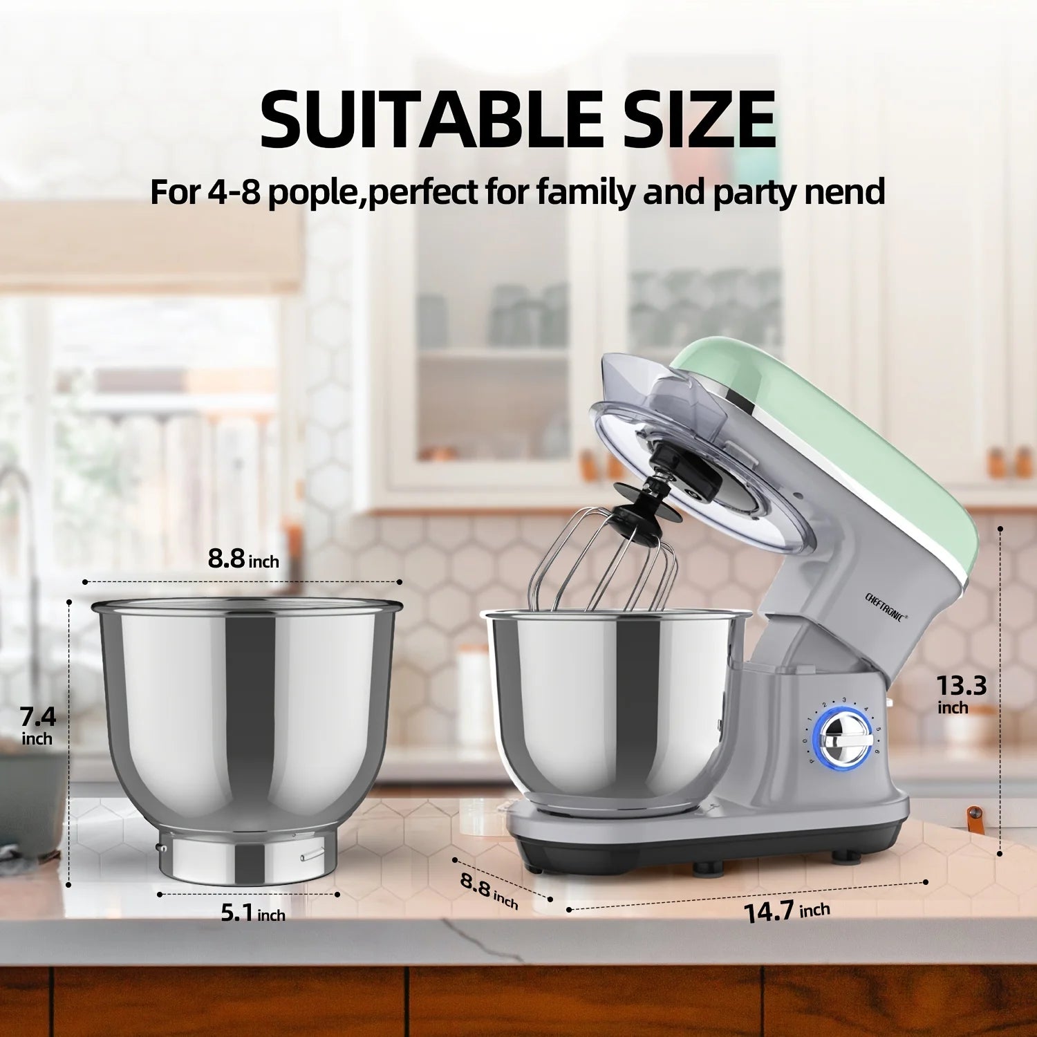 1pc CHEFTRONIC Stand Mixer, 5.5QT Tilt-Head