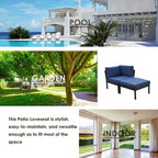 2 Piece Patio Sectional Corner Sofa With Ottoman