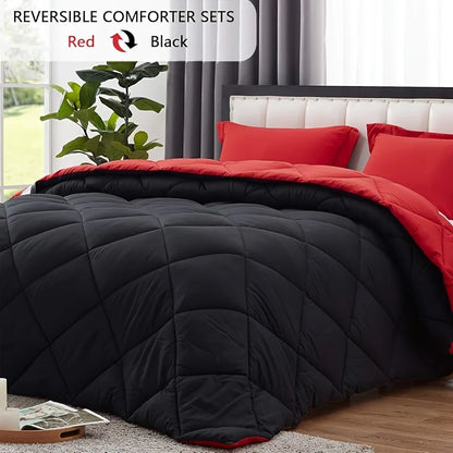 2/3pcs Reversible Queen/King Comforter Set
