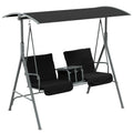 Porch Swing With Canopy Pivot Storage Table