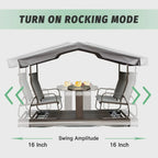 Domi 4-Seat Outdoor Glider Benches With Canopy