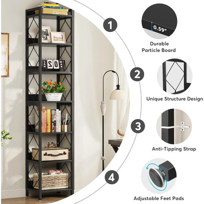 7 Tier Bookcase For Small Spaces