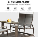 Domi 4-Seat Outdoor Glider Benches With Canopy