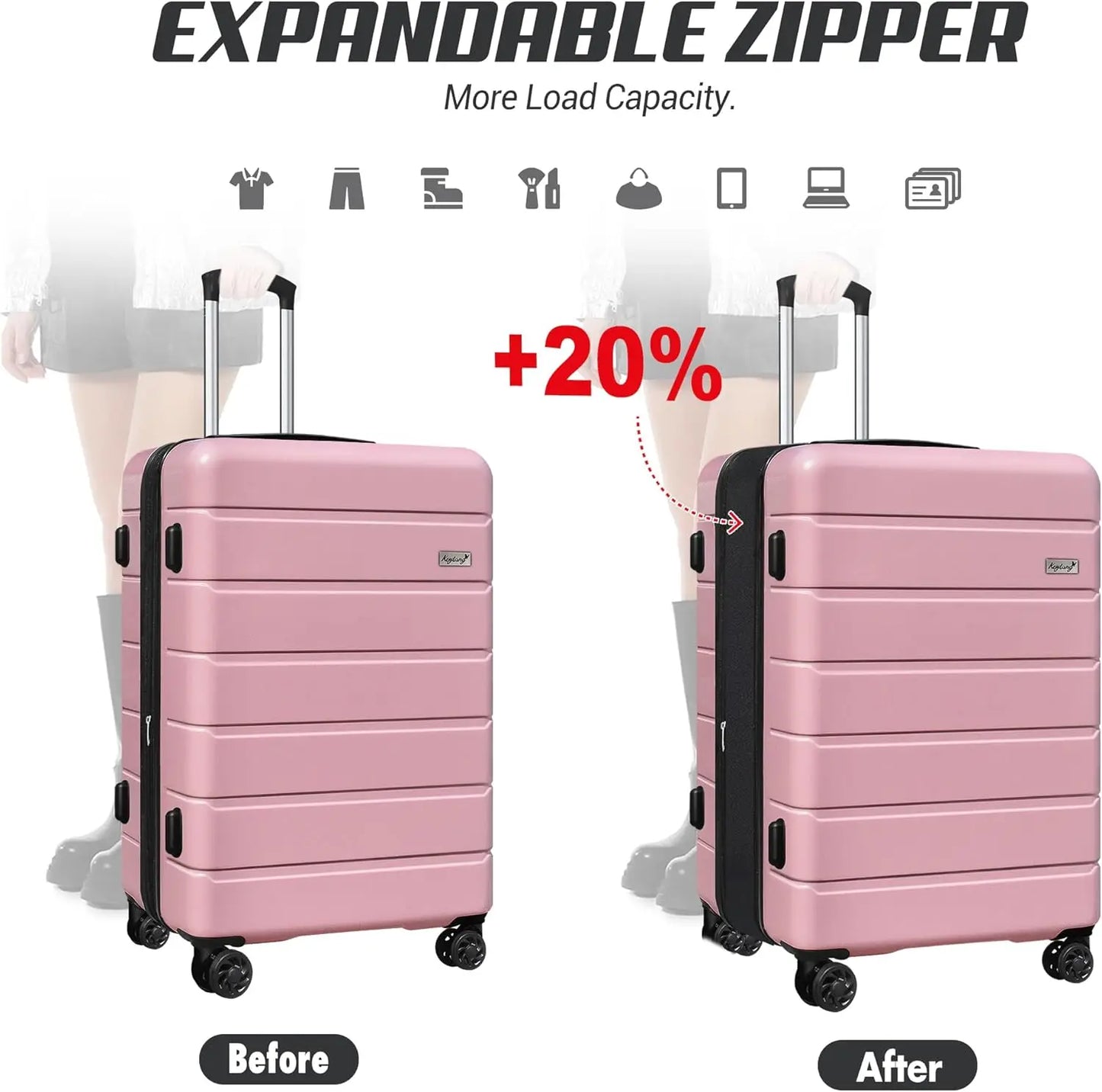 3-Piece Luggage Set Lightweight