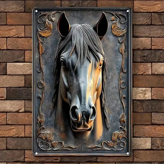 3D Metal Horse Head Wall Art