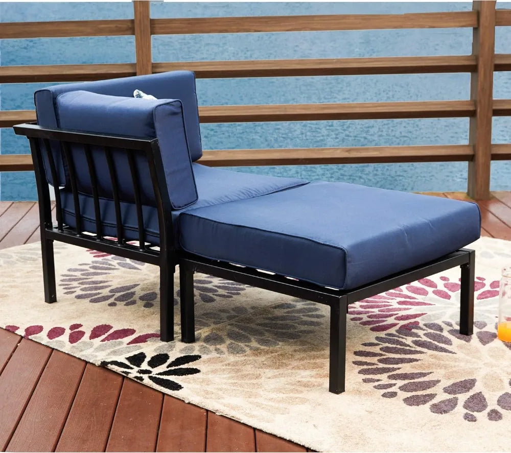 2 Piece Patio Sectional Corner Sofa With Ottoman