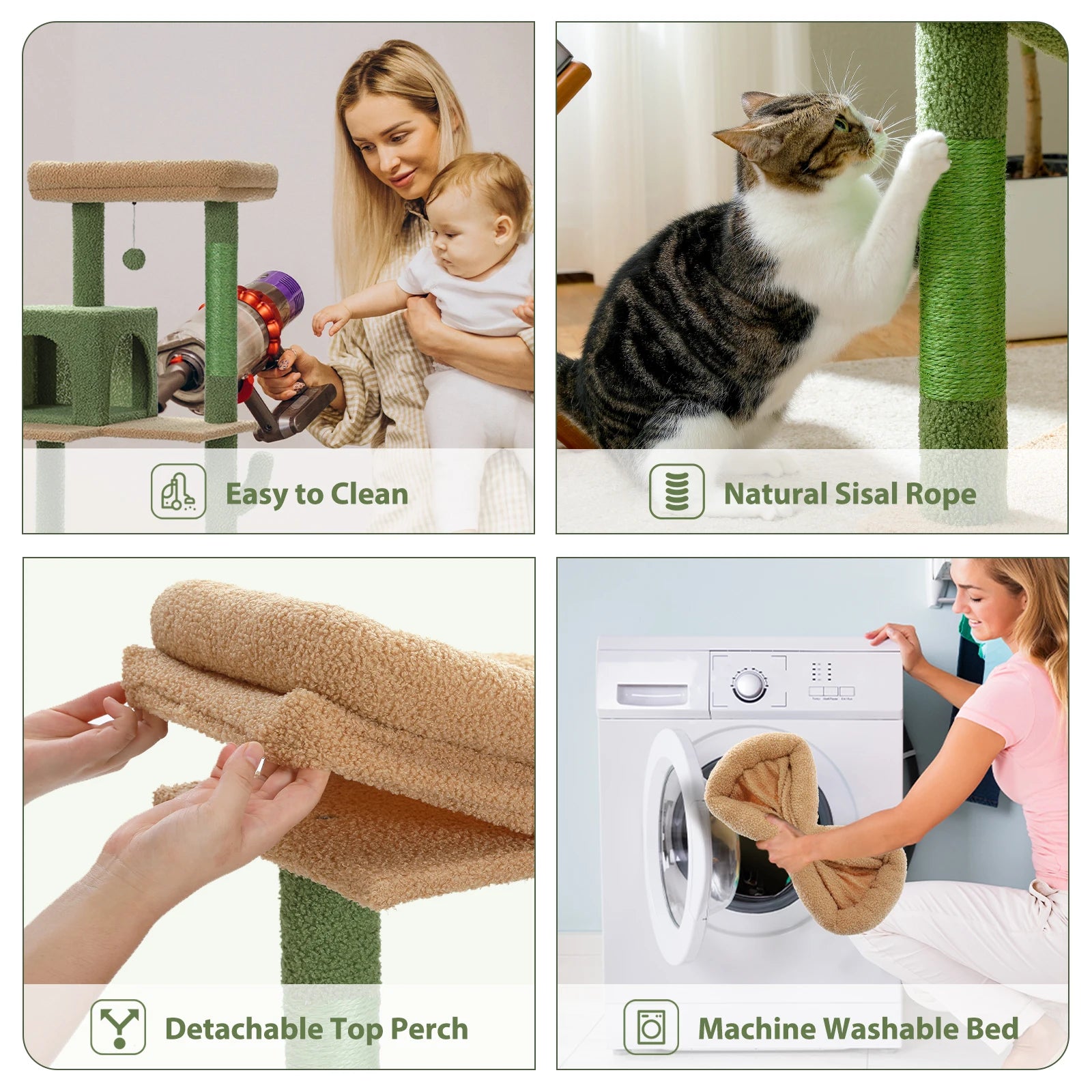 Cactus Cat Tree Tower For Large Cats