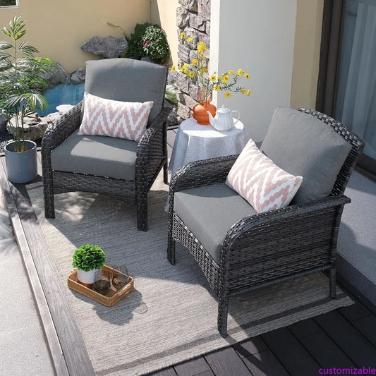 2 Piece Wicker Patio Furniture Set