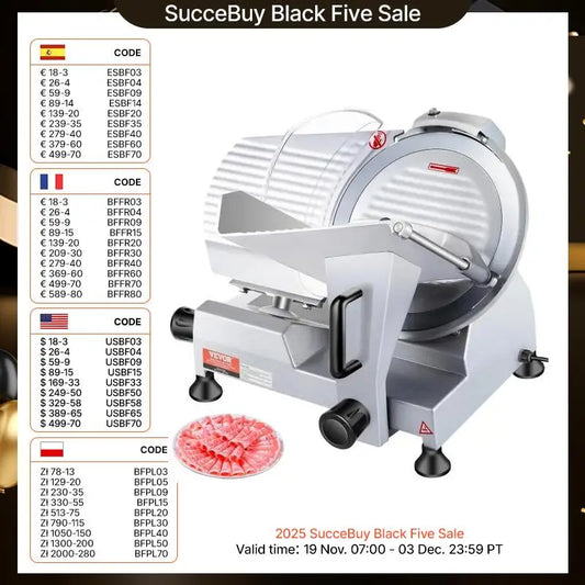 SucceBuy 240W Commercial Electric Meat Slicer