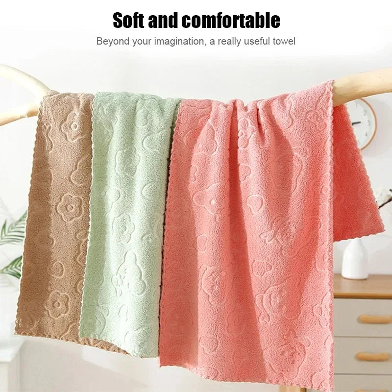 Soft, Absorbent Coral Fleece Face Towels