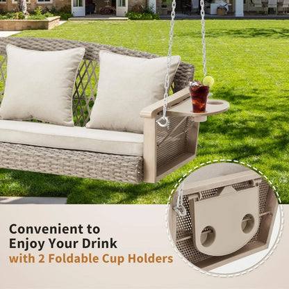 55 Inch Patio Hanging Swing Bench Chair