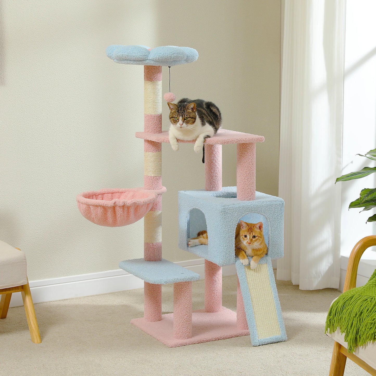 Multi-Level Cat Tower WSisal Covered Scratching Posts