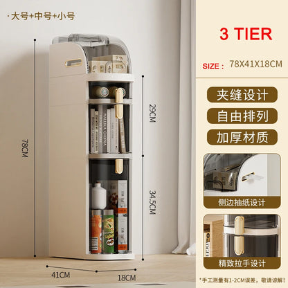 1 Piece Bathroom Narrow Storage Cabinet Rack