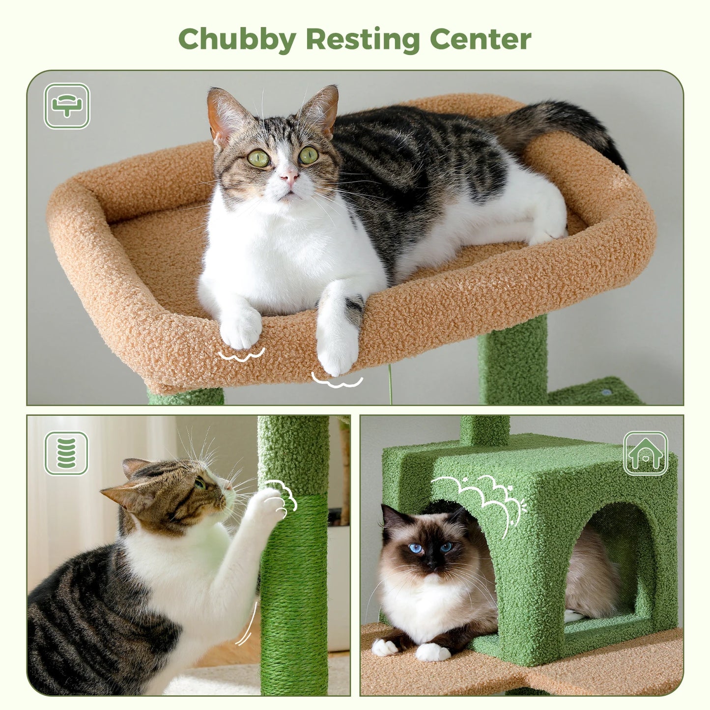 Cactus Cat Tree Tower For Large Cats