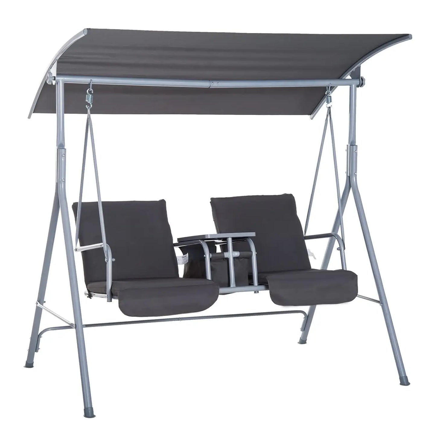Porch Swing With Canopy Pivot Storage Table