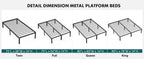 JHK Basic Bed Frame Metal Platform 350LBS