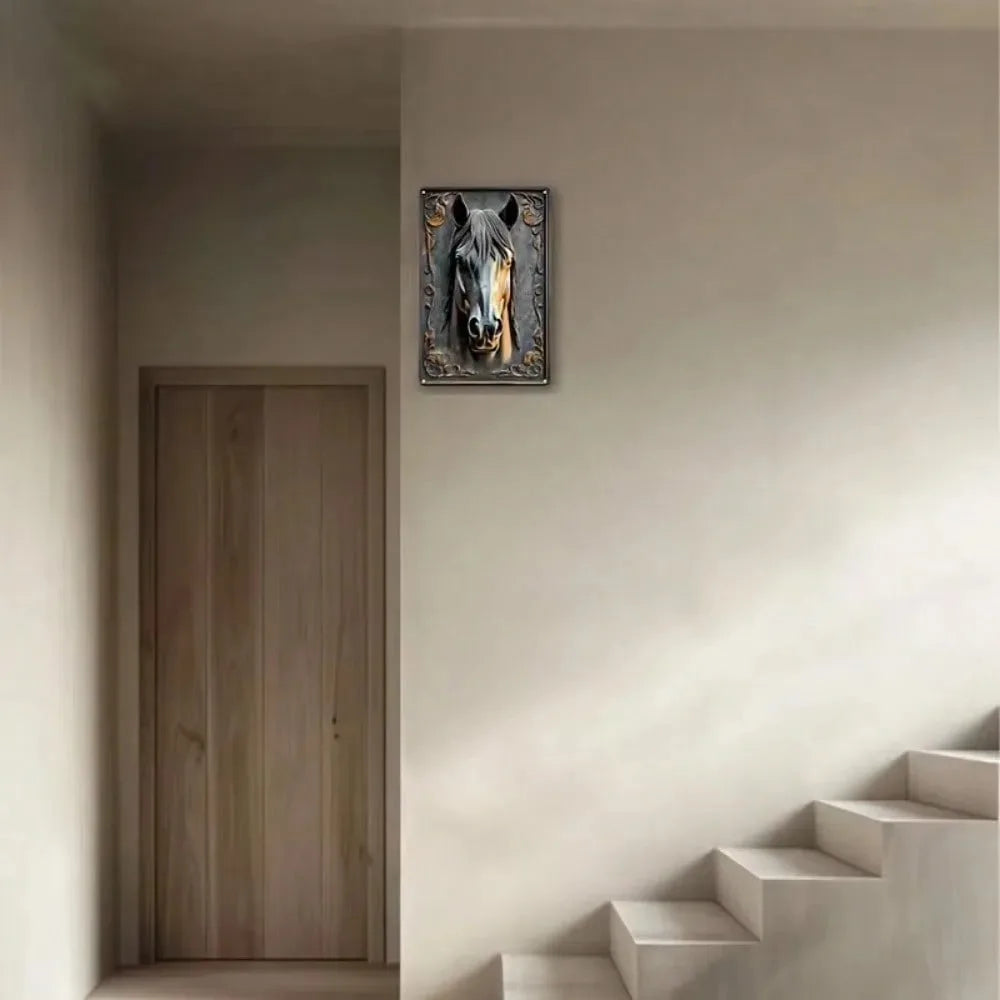 3D Metal Horse Head Wall Art