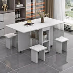 Space Saving Foldable Dining Table WStorage And Wheels